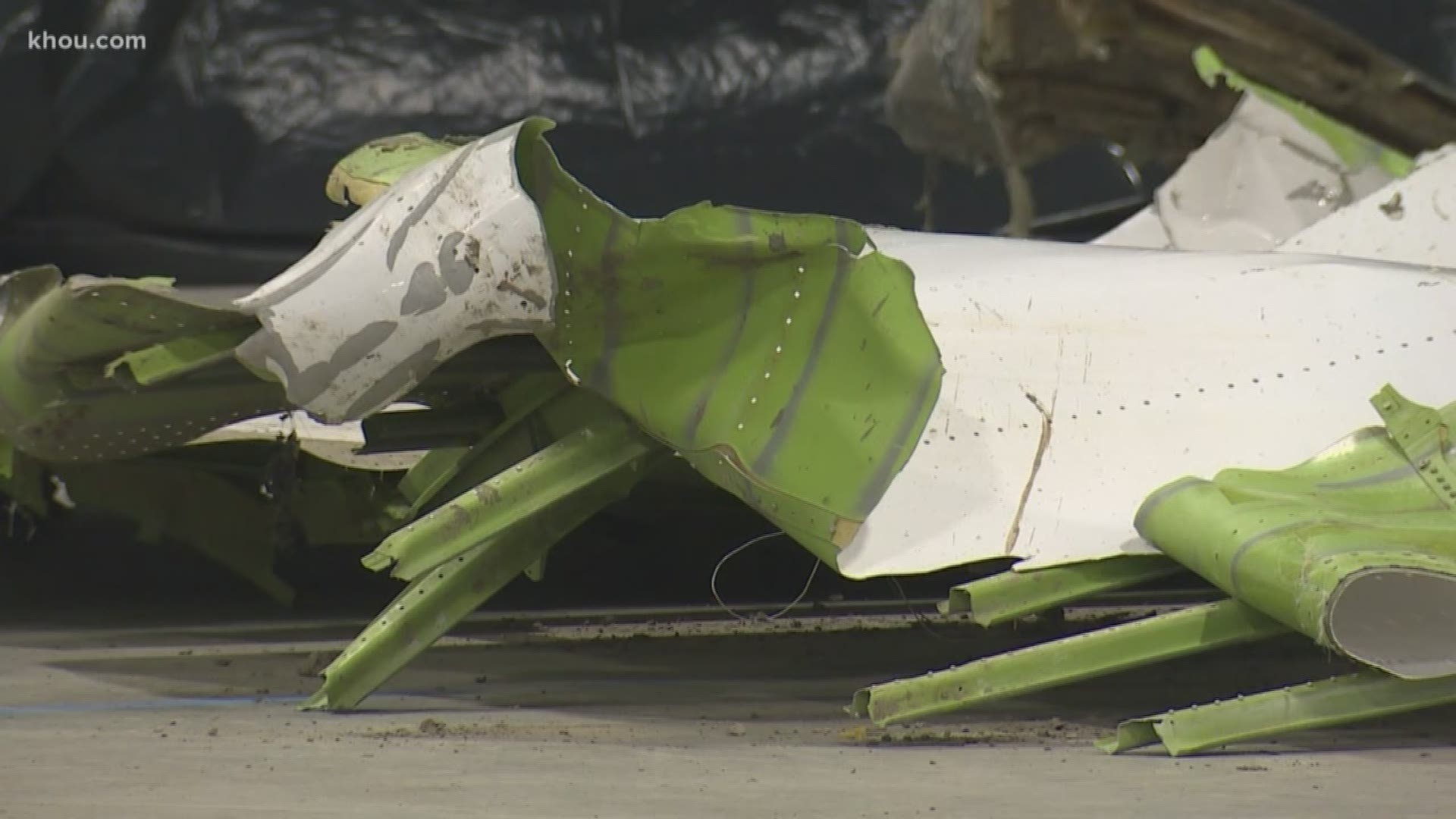 KHOU 11 News was given a first-time look at the Amazon cargo plane crash wreckage and debris collected from the Trinity Bay.