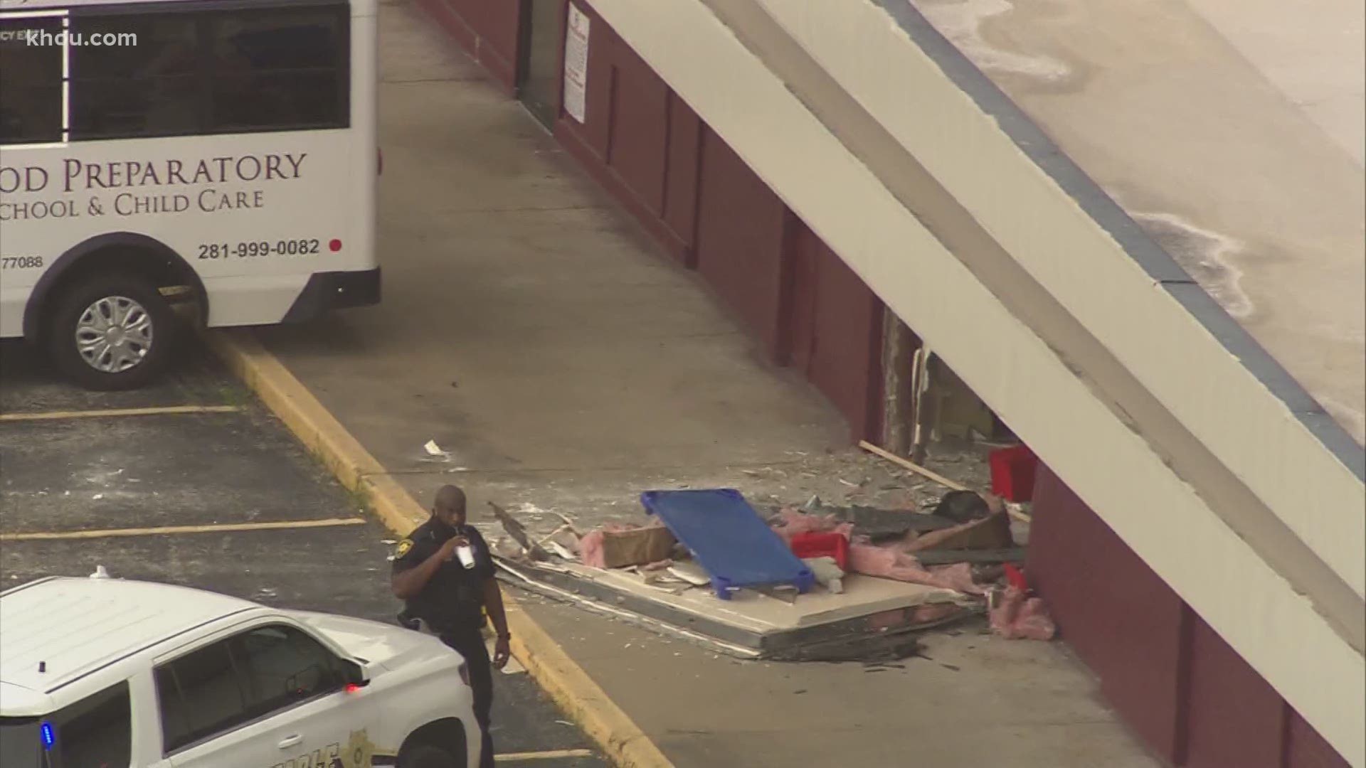 A police spokesman said a man in his early 20s stole a vehicle from his aunt, then crashed it nearby, careening into the side of the daycare.  He was arrested.