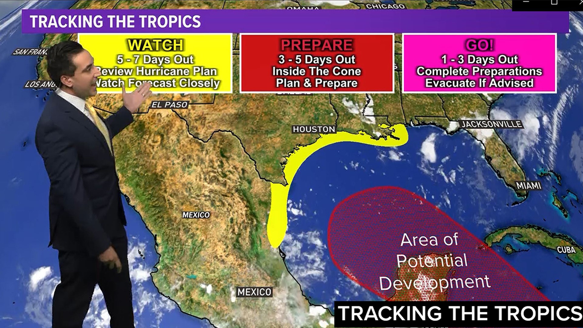 In the tropics Invest 99L moving closer to Gulf of Mexico, soon to