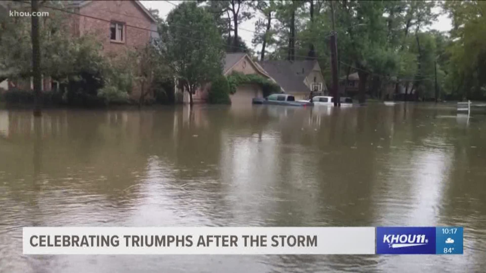 The Memorial Glen neighborhood had 151 of their 171 homes flood during Harvey, but instead of remembering this time as a tragedy, their celebrating how they came together. 