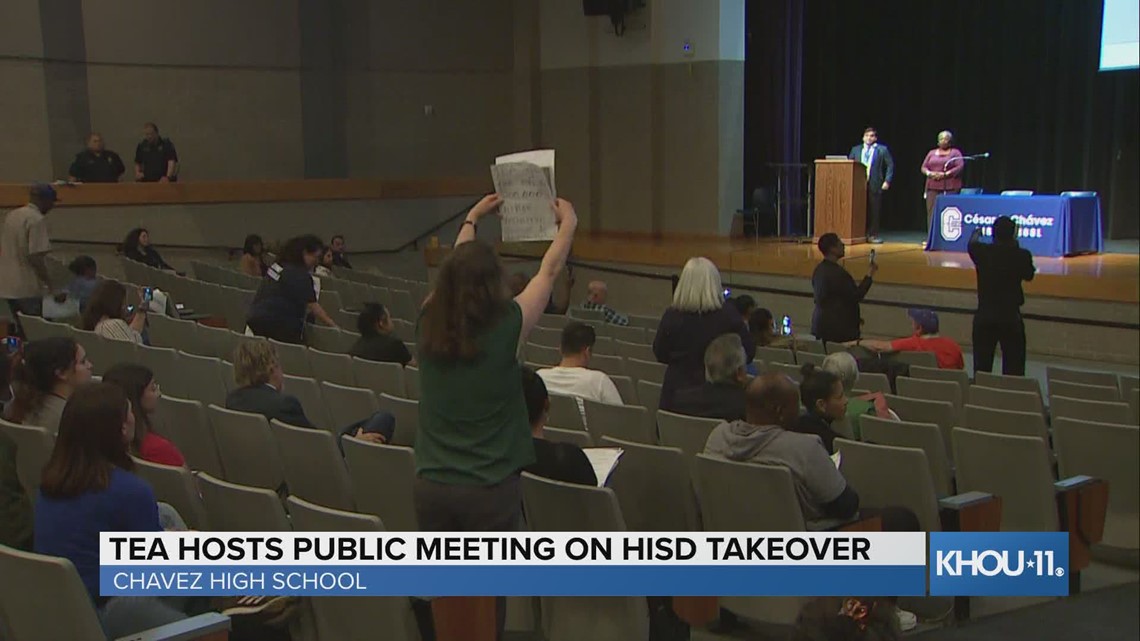 For the second straight night, audience members interrupted the TEA meeting on HISD takeover