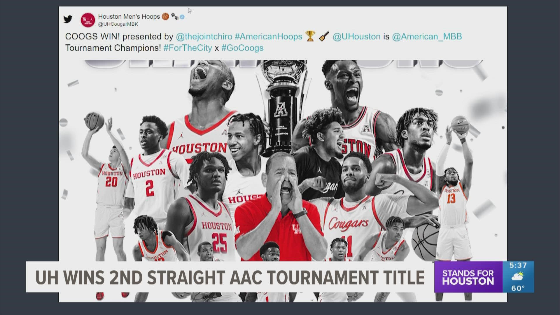 After winning the regular-season conference title, the Coogs won the conference tourney title ahead of Selection Sunday.