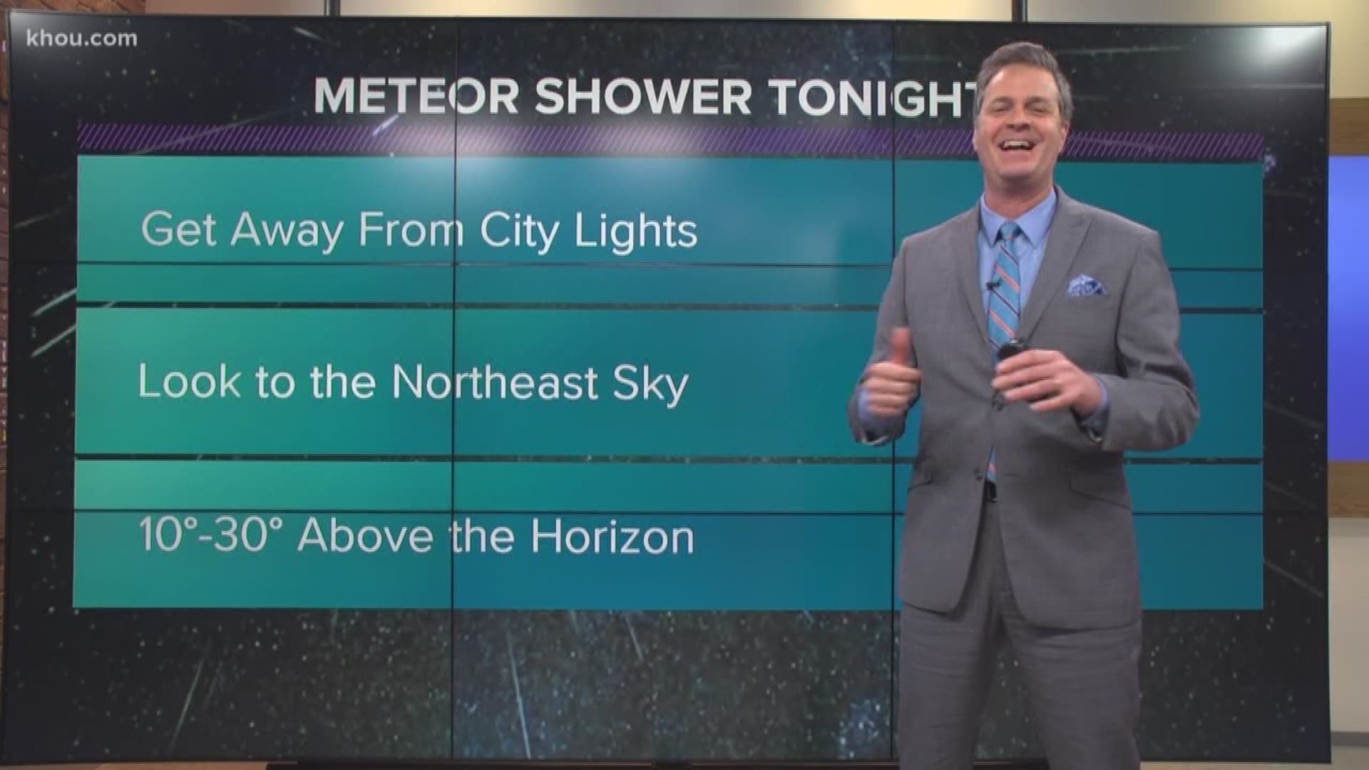 Beautiful meteor shower is overnight-you can see it if the clouds clear out.