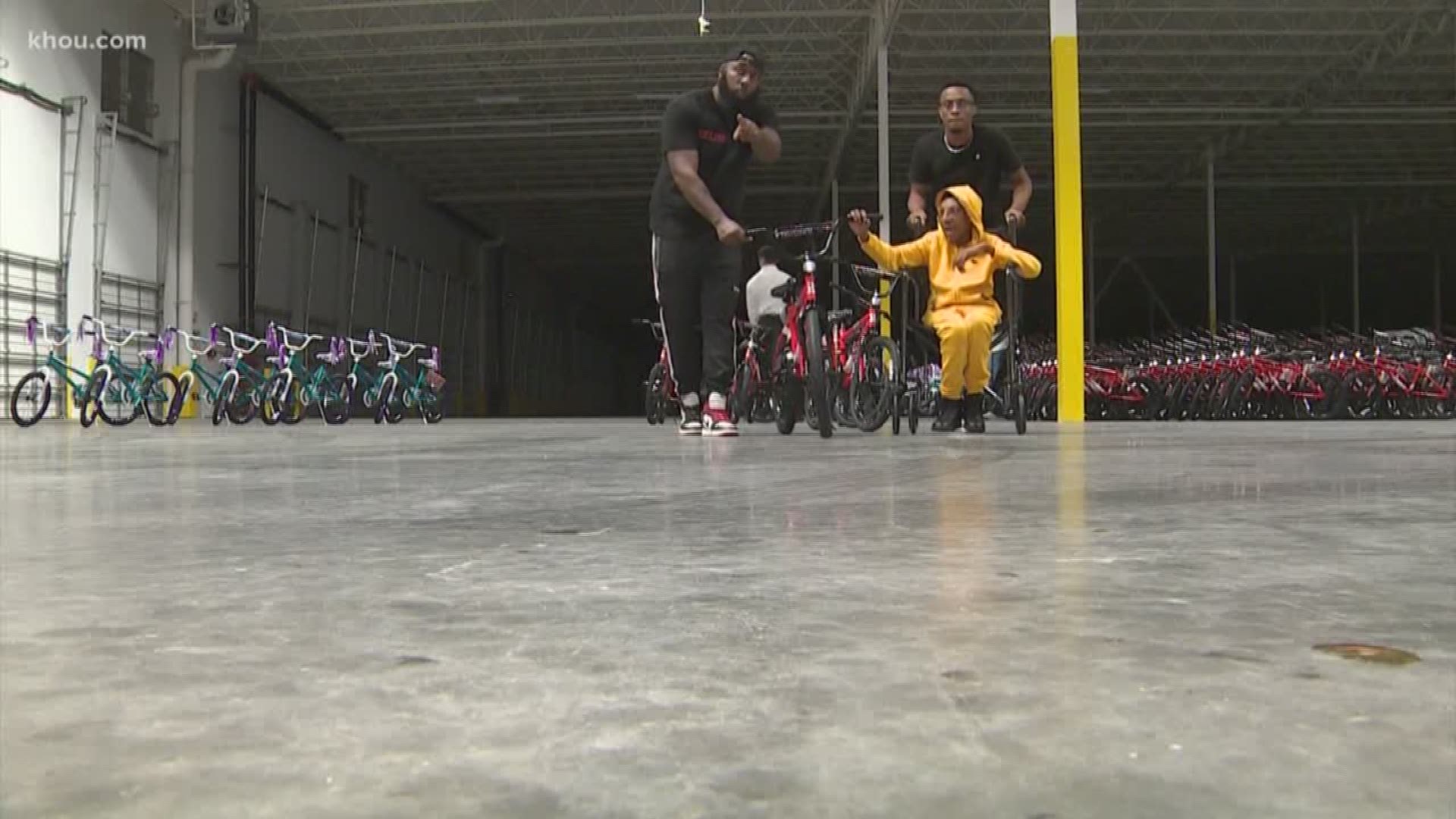 The Relief Gang, Trae tha Truth and Altus Foundation teamed up to give 150 bicycles away to families near Greenspoint.