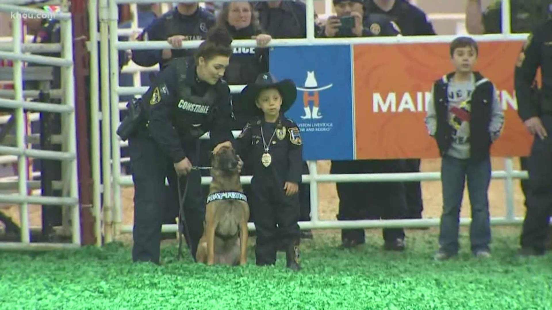 It was another special night for Freeport's youngest police officer. Abigail Arias competed in the K9 competition at the Houston Rodeo and won!