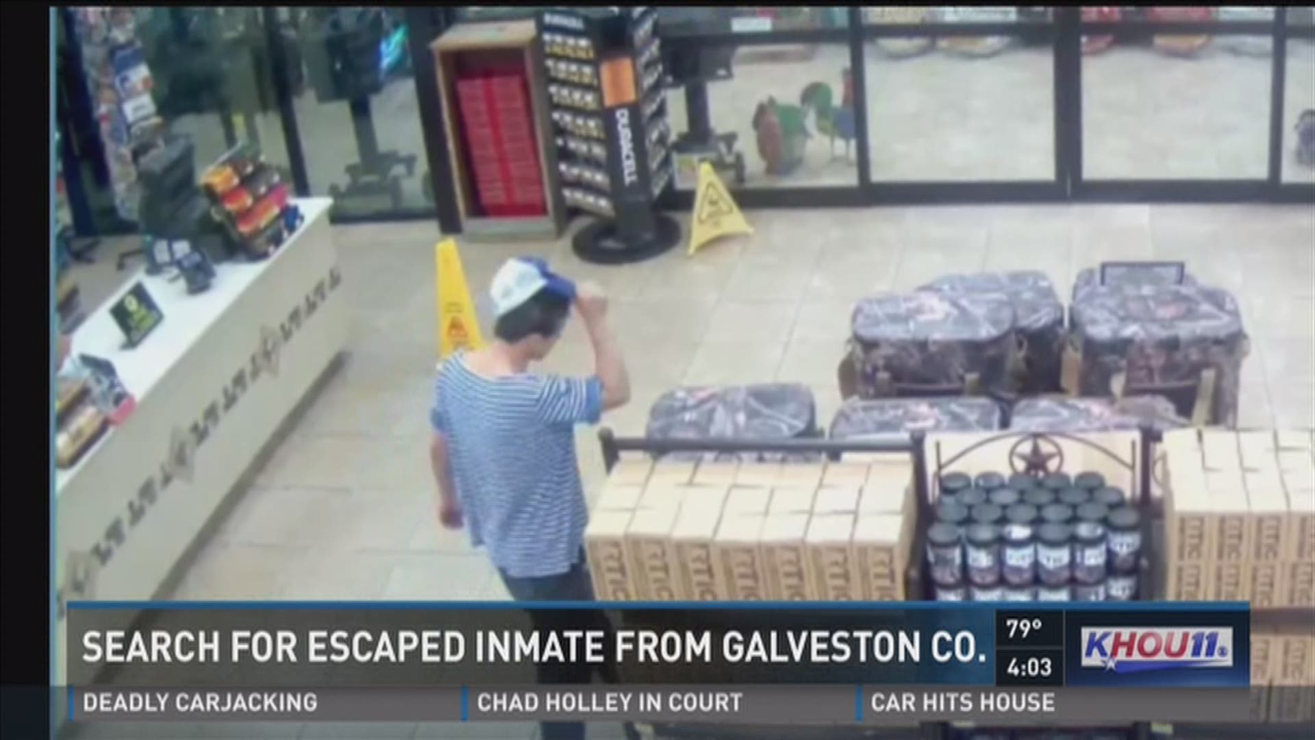 MADISON COUNTY, Texas -- Authorities are searching for an inmate who escaped from the Galveston County jail Monday night.