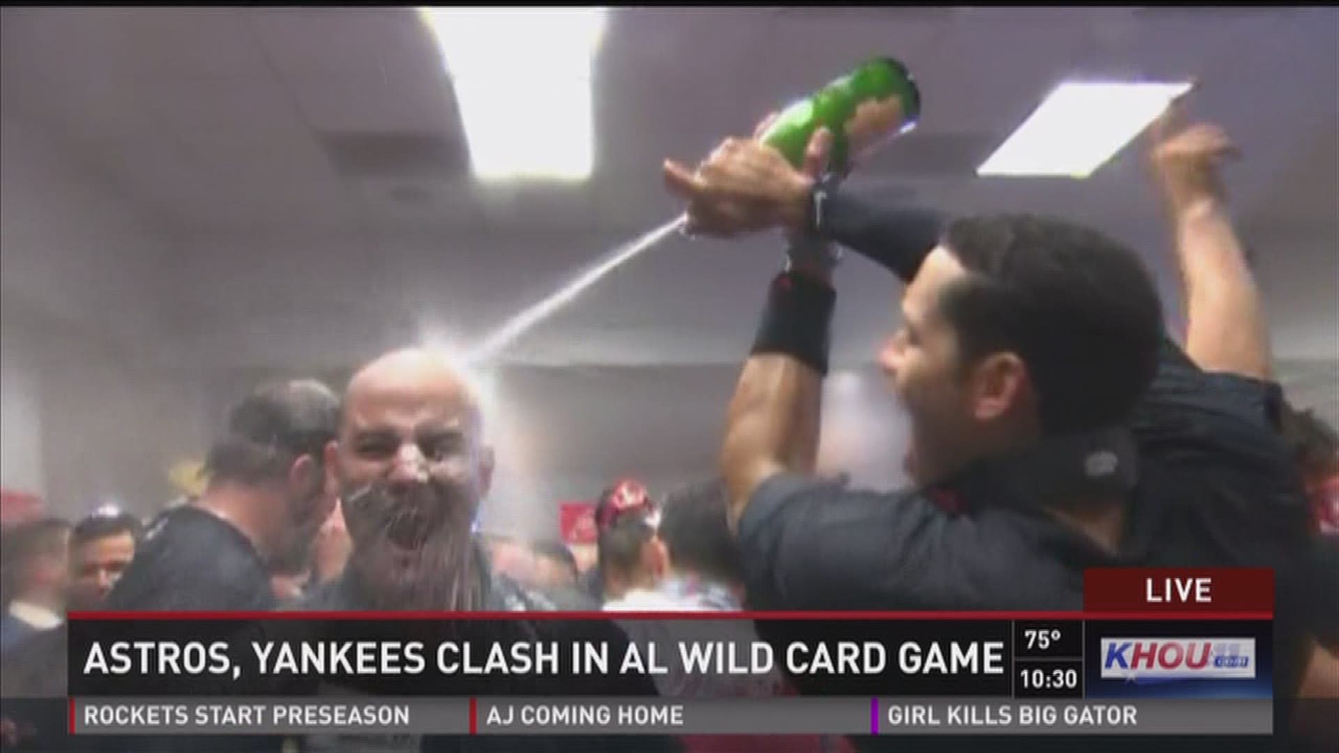 Yankees celebrate Wild Card win with champagne (PHOTOS) 