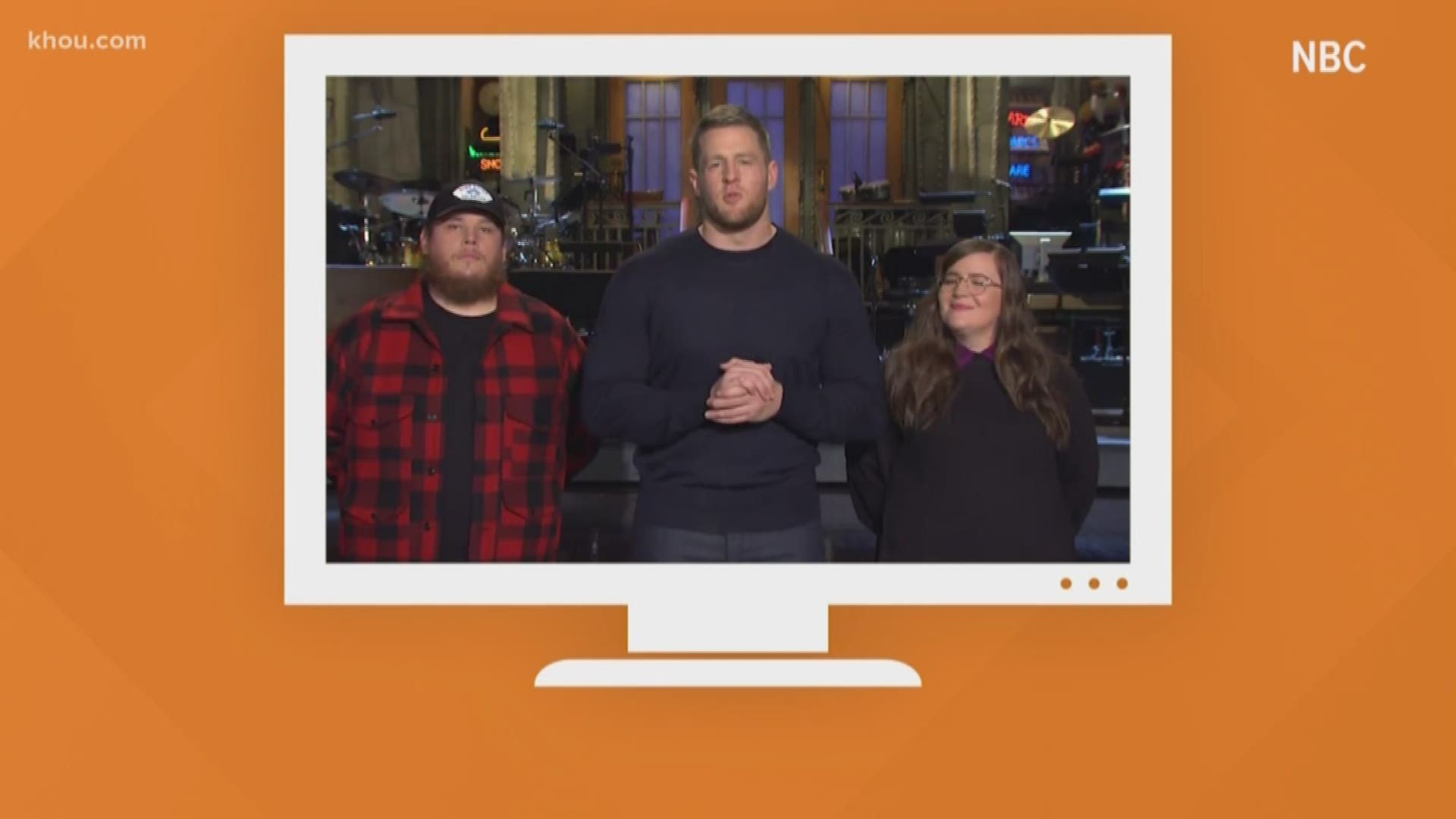 J.J. Watt is hosting Saturday Night Live and musical guest Luke Combs tweeted Thursday calling it surreal and promising J.J.'s funny and ya'll are in for a treat.