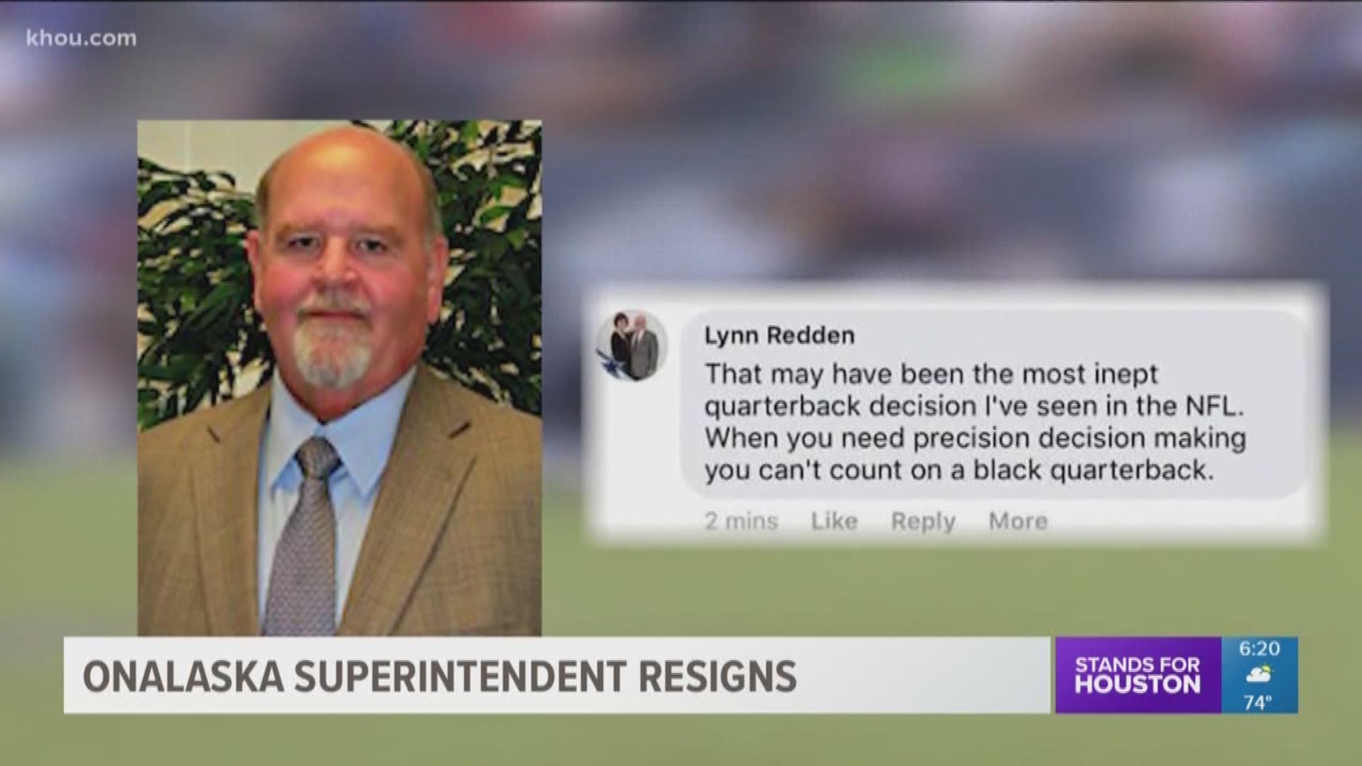 After mounting pressure, the superintendent of the Onalaska school district resigned after saying you can't count on a black quarterback.
