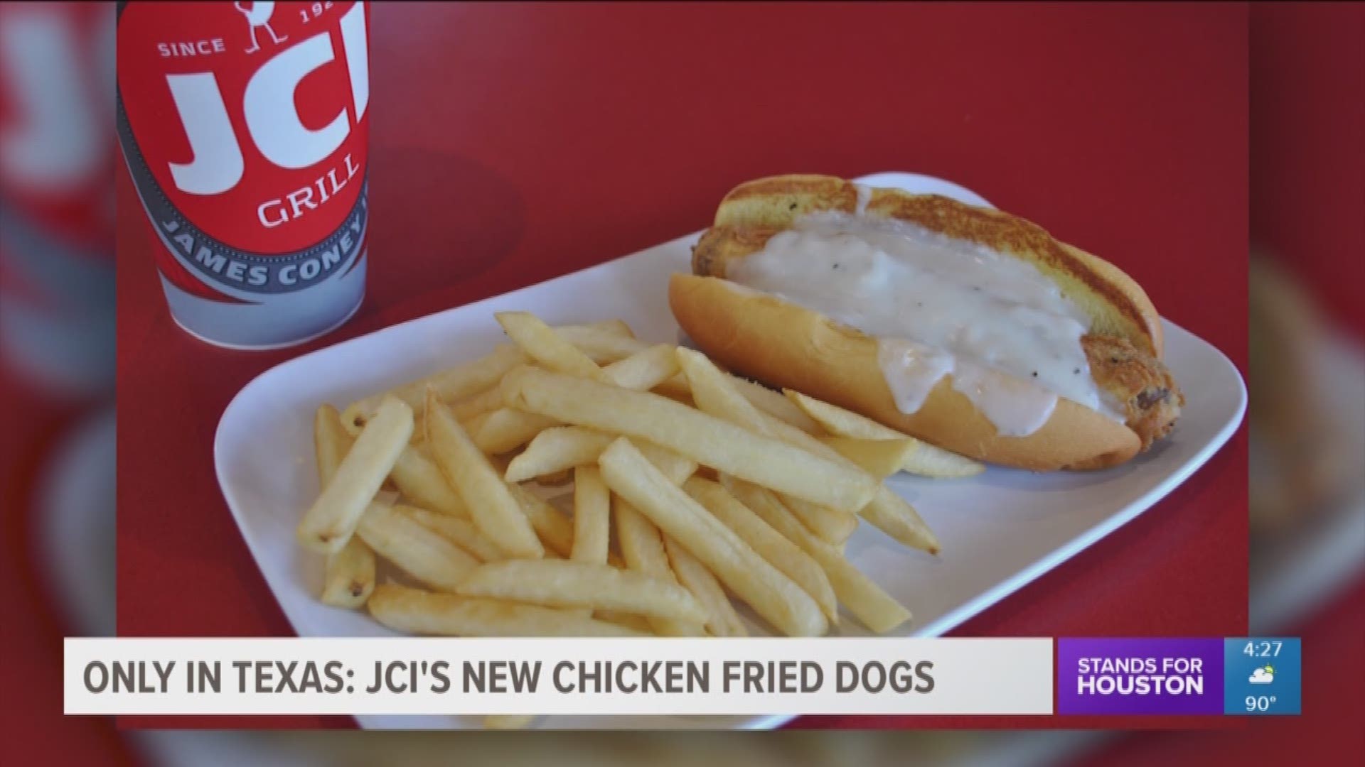 Would you try this? James Coney Island has created a new item! It's a Nolan Ryan all-beef dog, hand breaded, and quickly fried, giving it a chicken fried crust. It's then served in a toasted potato bun and drizzled with gravy. 