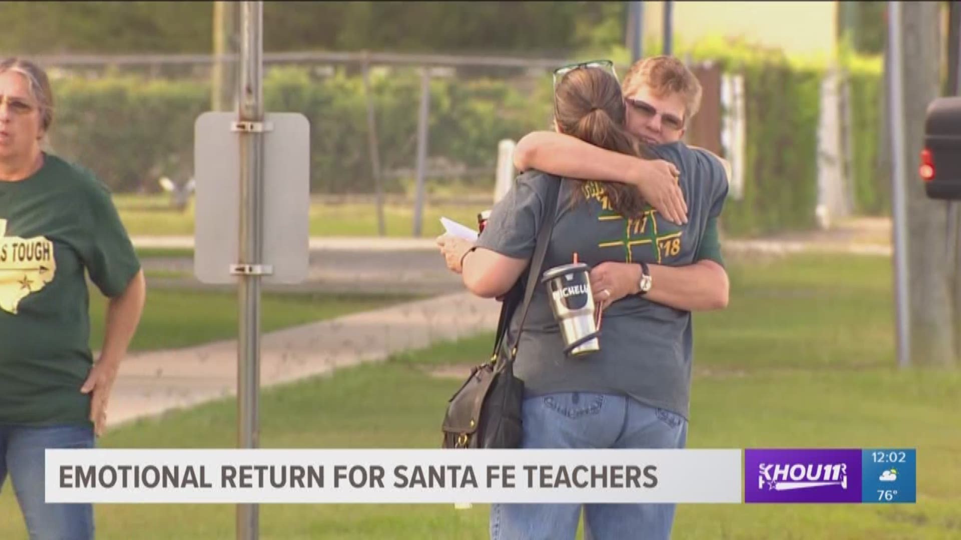 Santa Fe High School teachers, faculty, and staff are back at work today ? just five days after a mass shooting that left 10 people dead and 13 others injured. 