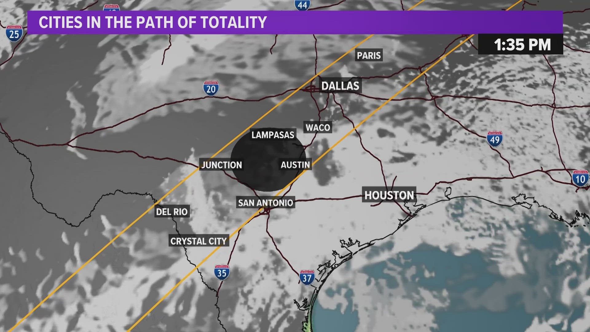 If you have plans to head to the Hill Country, Waco or Dallas to see the solar eclipse, you could be in good shape, according to Meteorologist Pat Cavlin.
