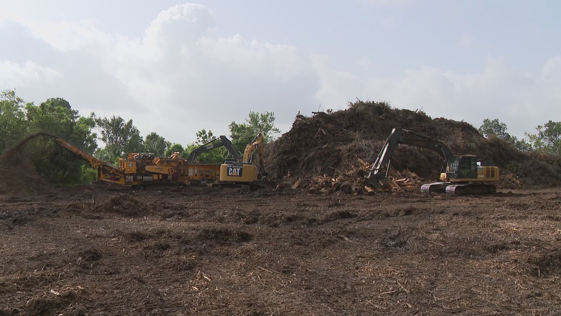 There are 10 temporary debris collection sites and more than 350 subcontractors that are on hand to pick up debris from Hurricane Beryl and the Derecho.