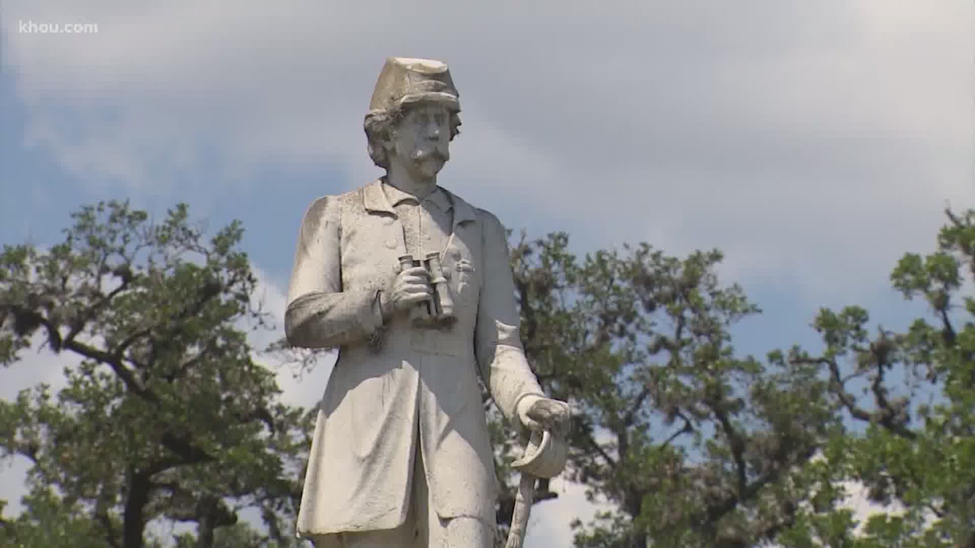 The statue of the Confederate soldier was one of two removed from city parks this week.