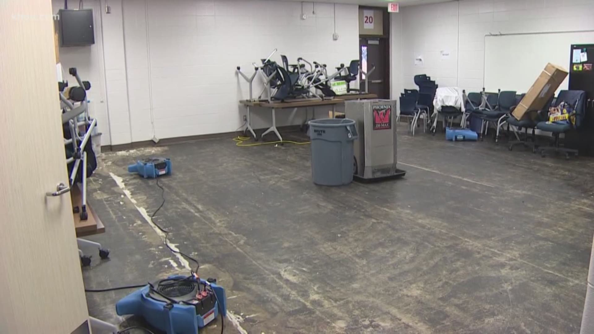 During Friday's severe storms, Kingwood High School was damaged again by flooding.