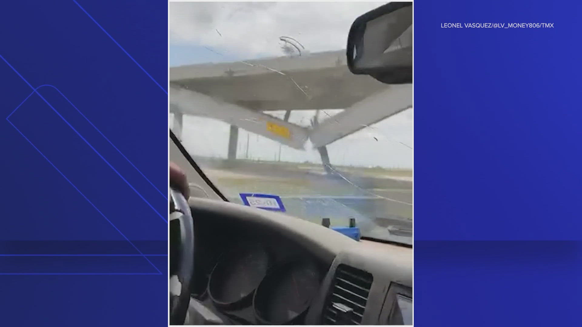 The collapse comes after a truck had hit it.