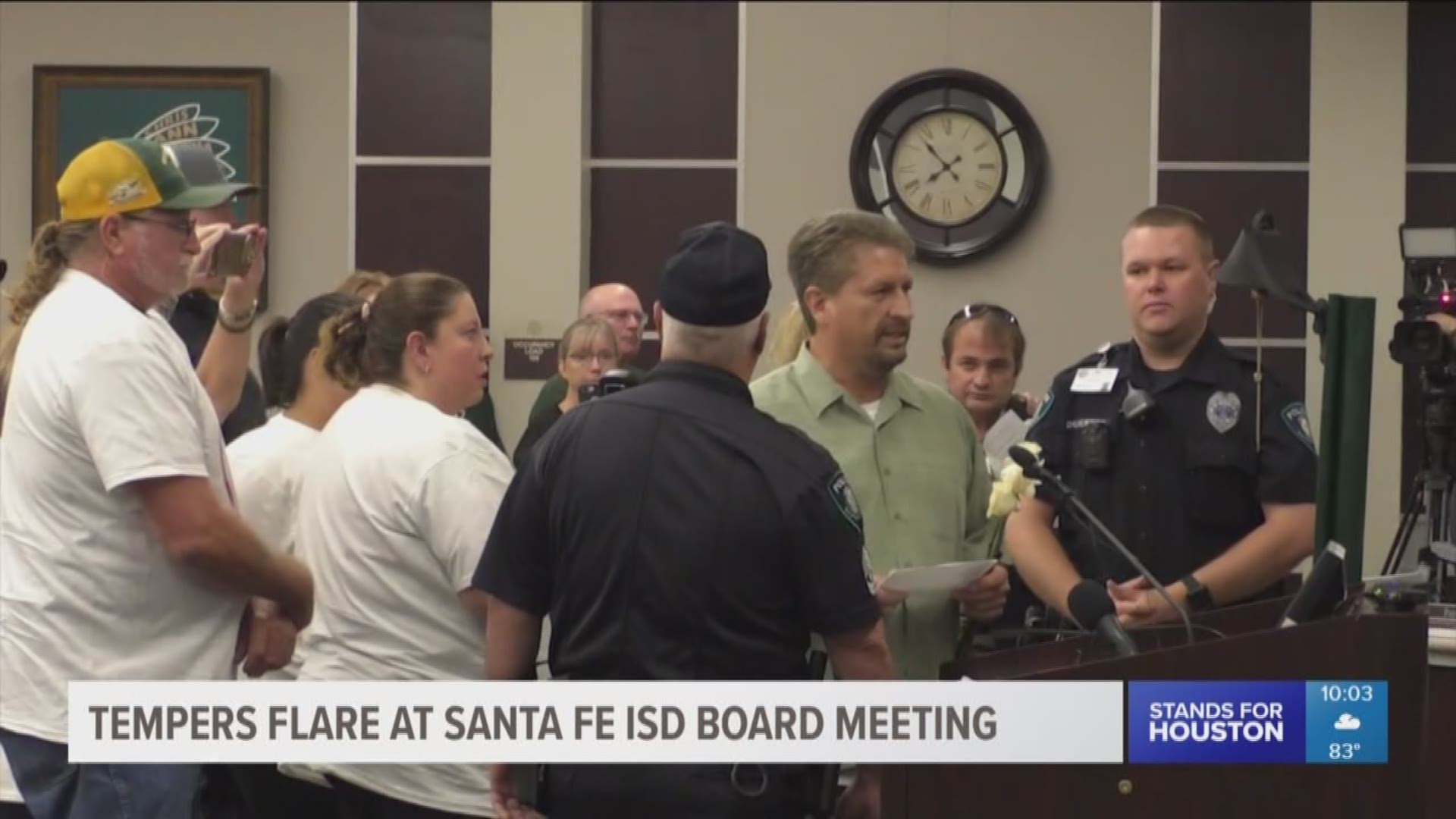 There is growing tension between the Santa Fe ISD school bard and family members of the mass shooting victims. Some have been critical of the board for not doing enough to punish two students accused of having what some believed to be a hit list.

Several