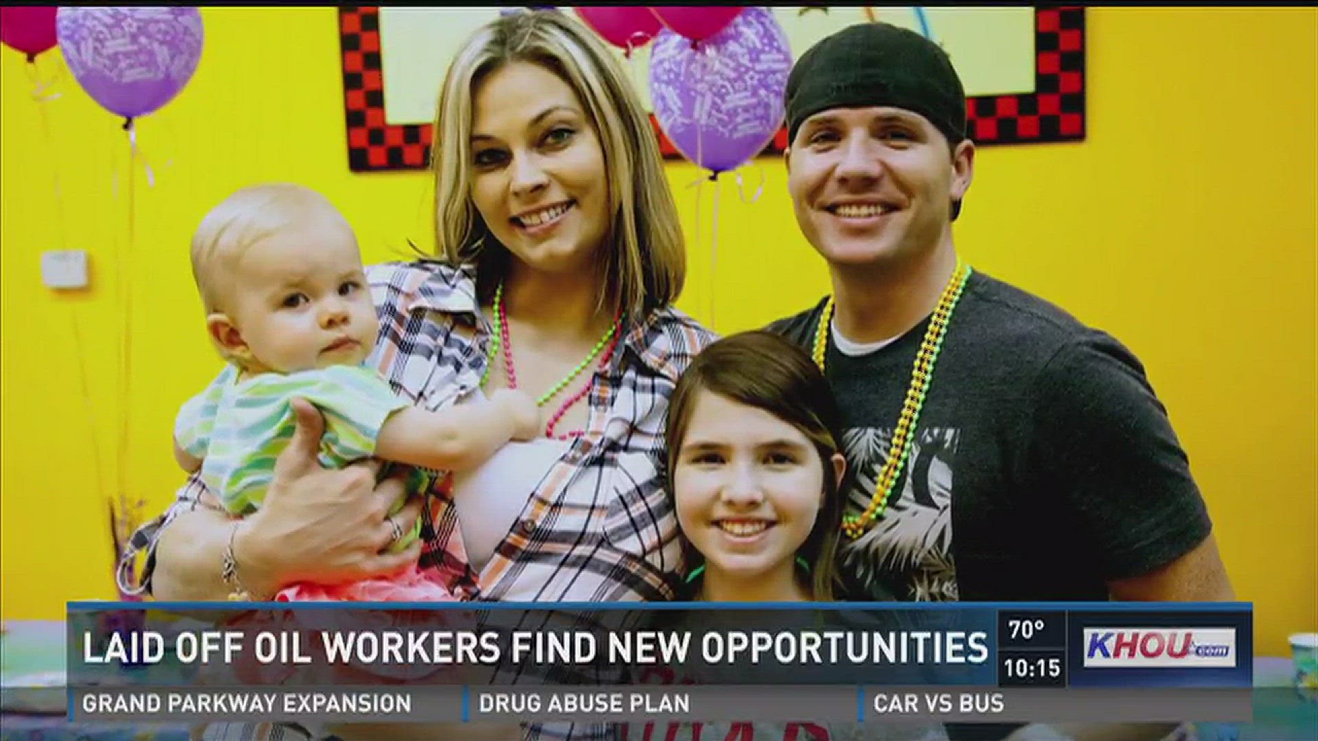 A man who lost his job in the oil and gas industry is doing what it takes to survive and support his wife and two daughters.