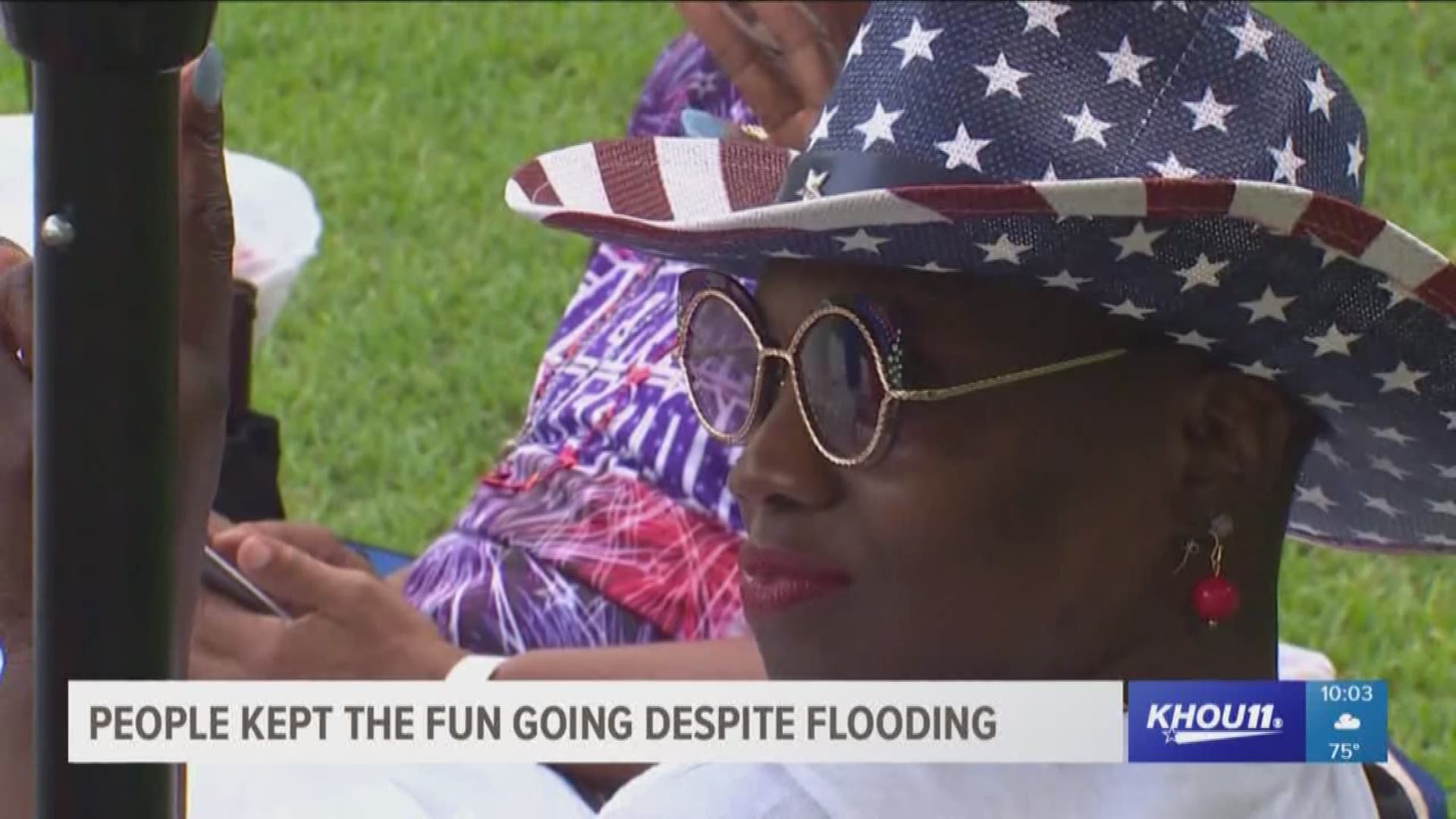 Houstonians kept the Fourth of July fun going despite flooding.