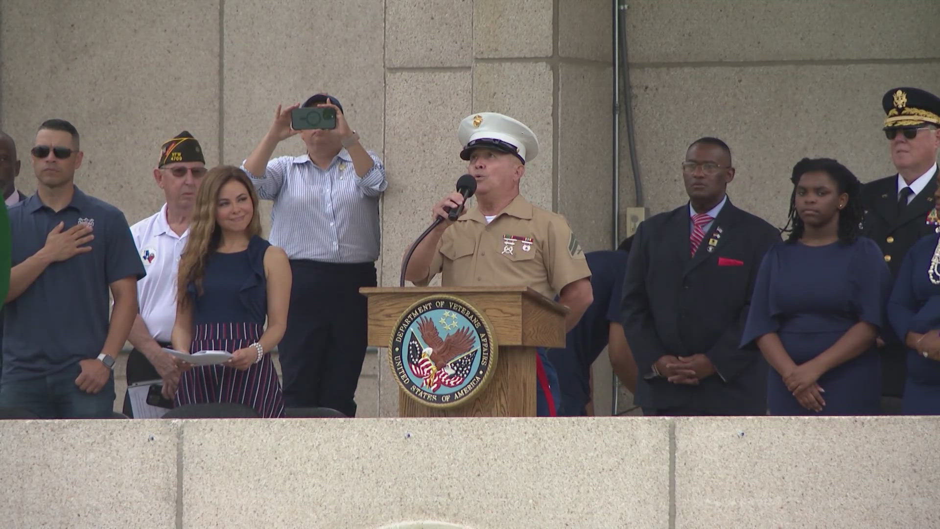 KHOU 11 traffic expert Jennifer Reyna served as the mistress of ceremonies at the Houston National Cemetary on Memorial Day.