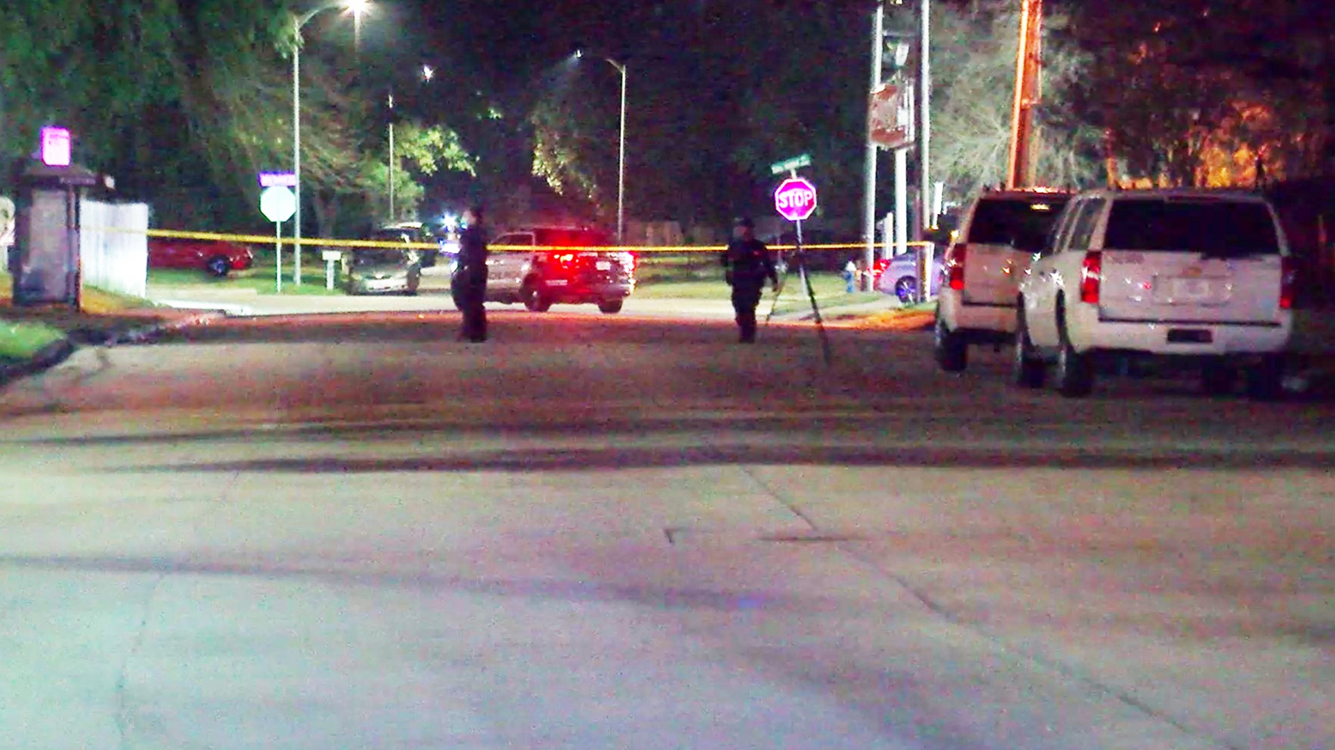 Houston police said two teenagers were shot late Sunday while waiting at a bus stop on the southwest side. The shooting was reported at about 10:25 p.m.
