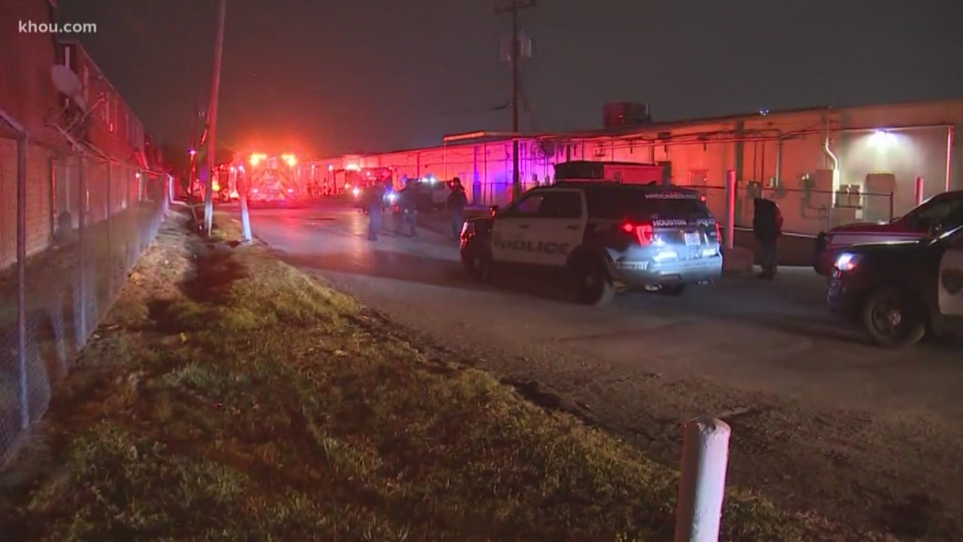 A man was killed Wednesday when he fell in a hole behind a north Houston shopping center, according to police.