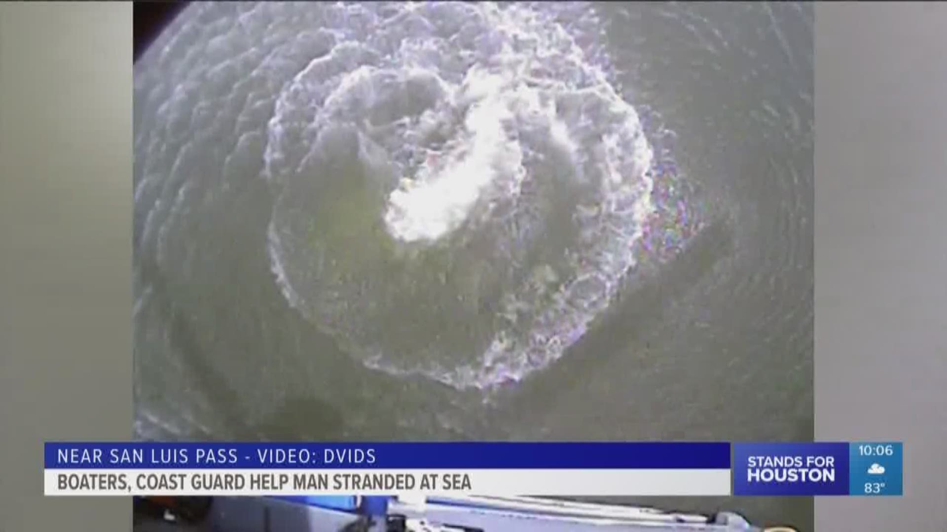 The Coast Guard and good Samaritans rescued a mariner from a fishing vessel taking on water one mile southeast of San Luis Pass, Texas, Saturday.