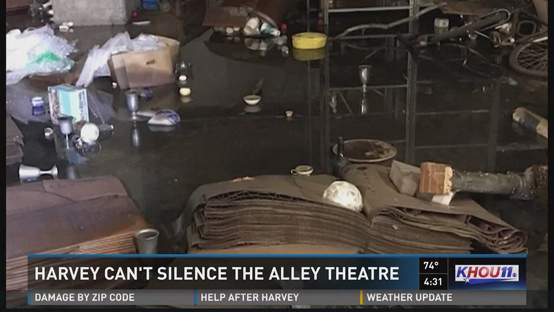 Prop master Karin Rabe still remembers the first time she stepped foot inside the Alley Theatre after Hurricane Harvey.