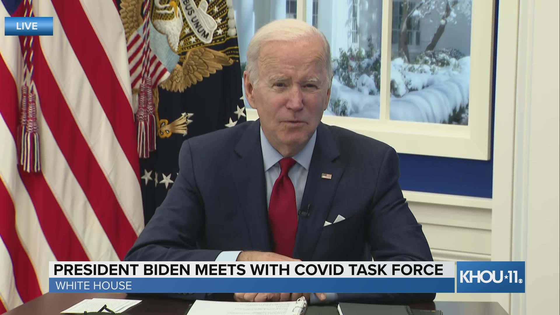 Before meeting with his COVID-19 task force, President Biden addressed the nation to speak about the surge in cases and what his office is doing to combat the spread