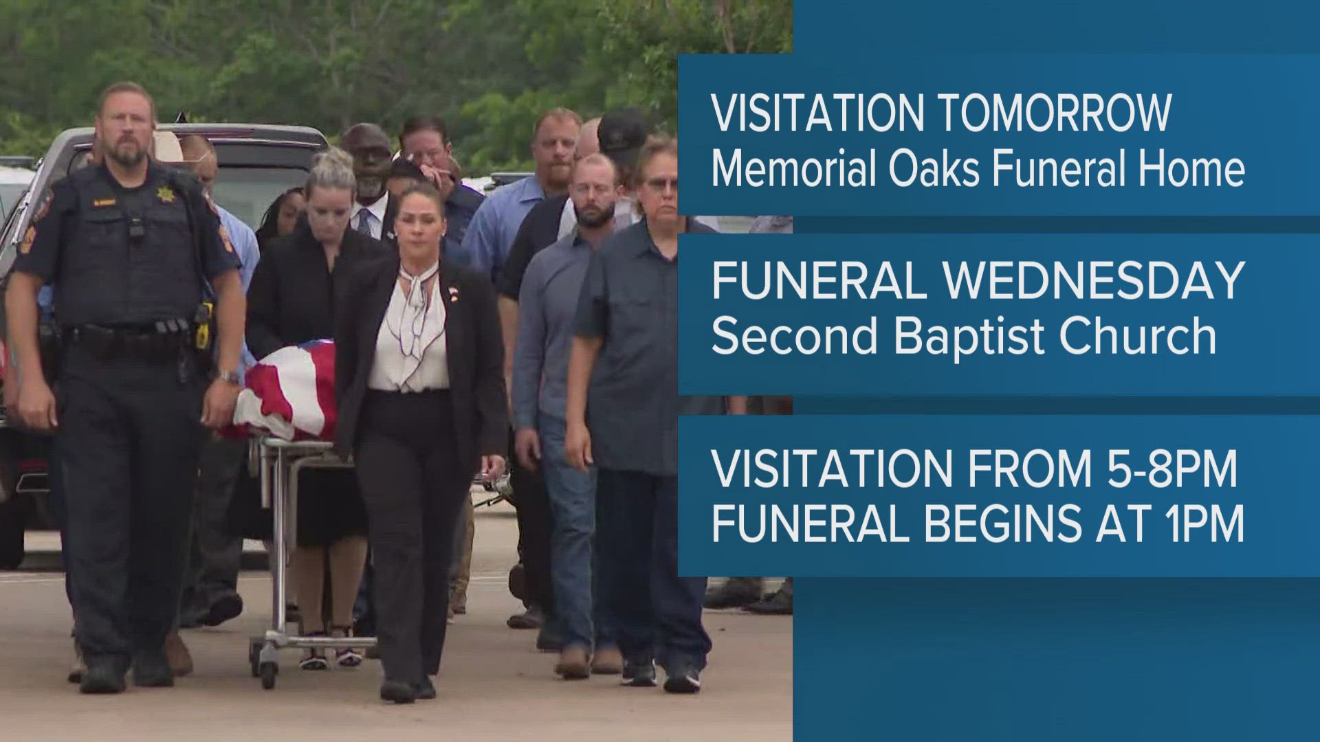 A funeral will take place Wednesday at Second Baptist Church.