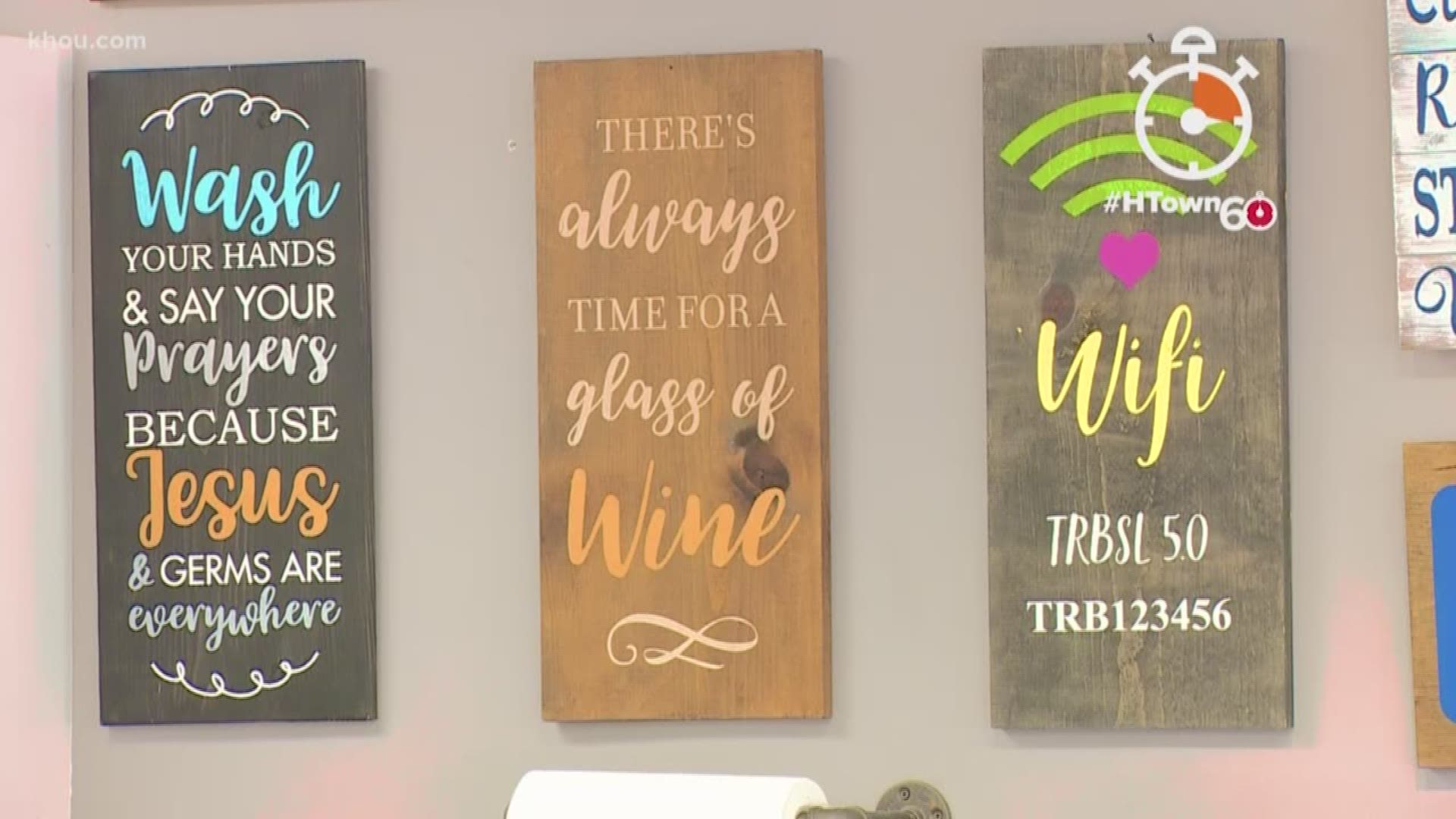 Looking to add a new piece of home décor? From customized signs to trays to even door mats – in this morning’s HTown60 – where you can go to personally create these fun pieces!