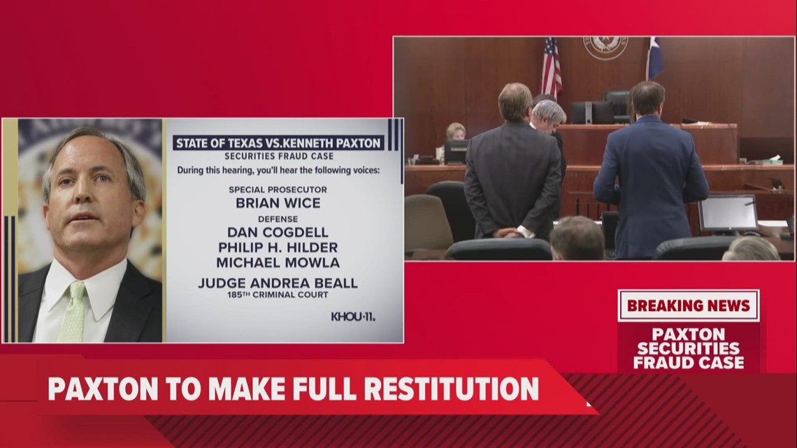 Pretrial agreement details read in courtroom in Texas AG Ken Paxton's ...