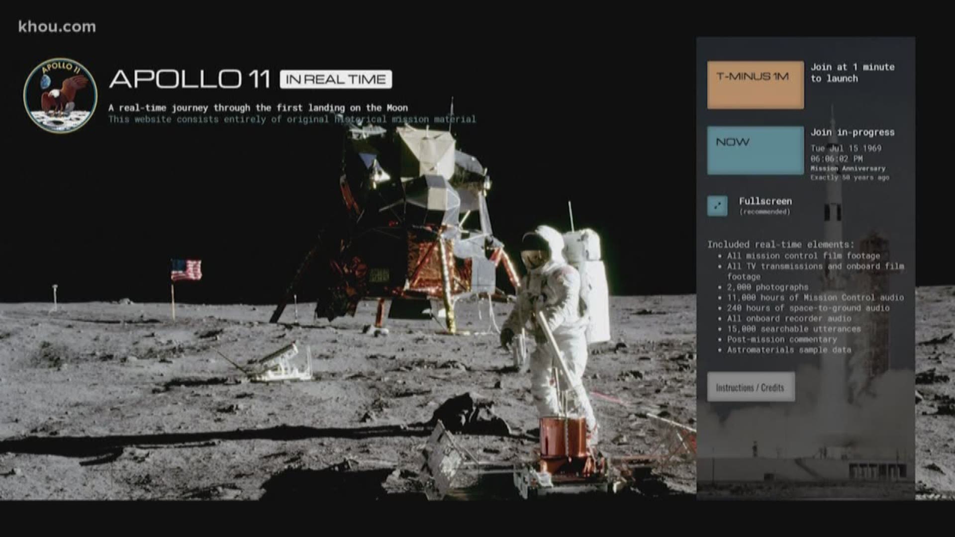 A local software developer spent the last two years building a website that on Tuesday, will play back the Apollo 11 mission as it happened 50 years ago in 1969.
