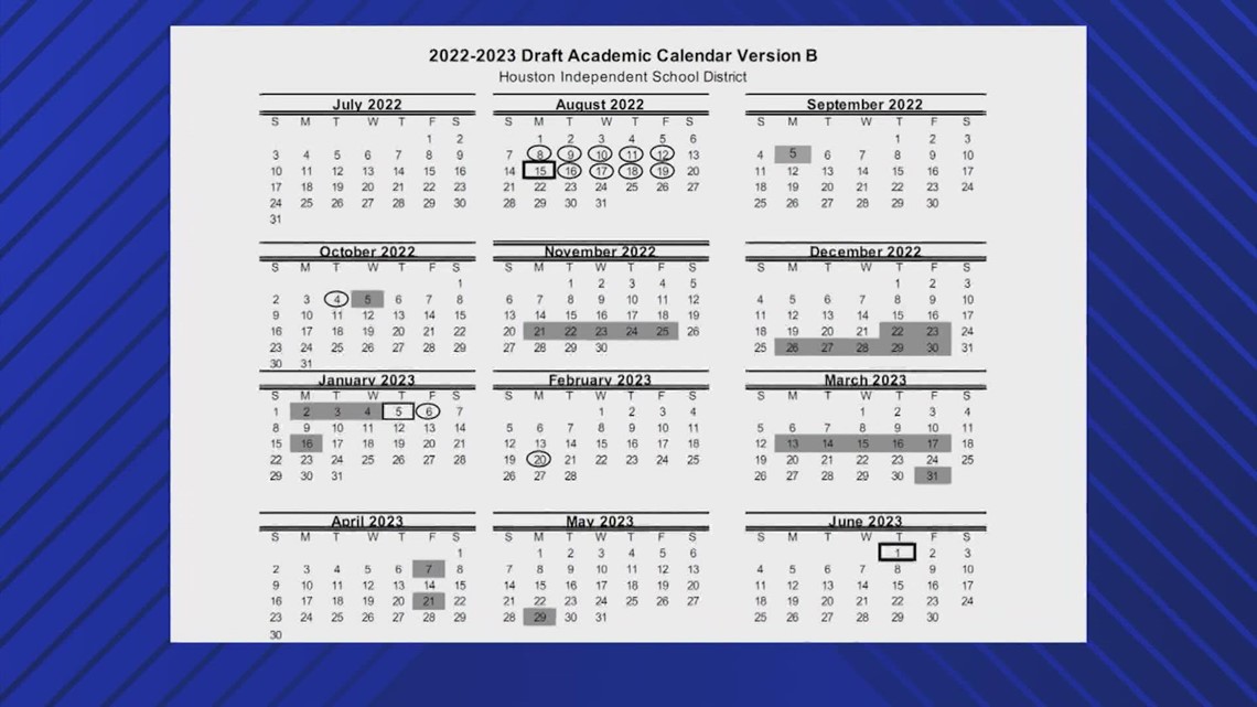 Texas Tech Academic Calendar 2022 23 Hisd Approves 2022-23 Academic Calendar | Khou.com