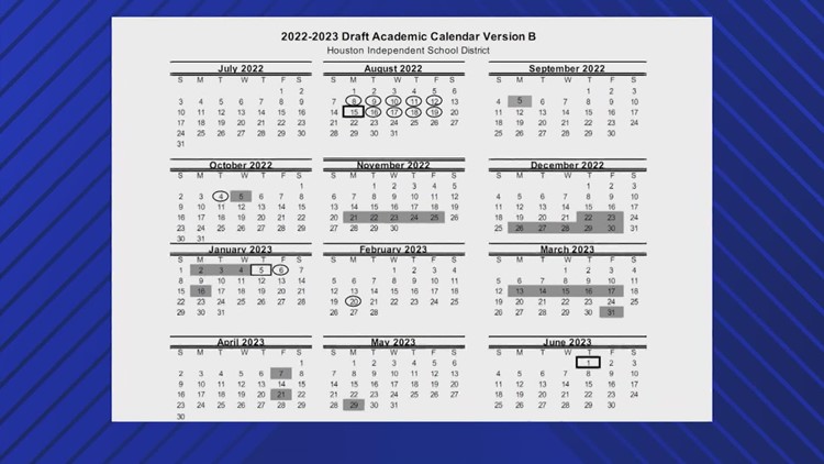 Harlandale Isd Calendar 2022 2023 Hisd Approves 2022-23 Academic Calendar | Khou.com