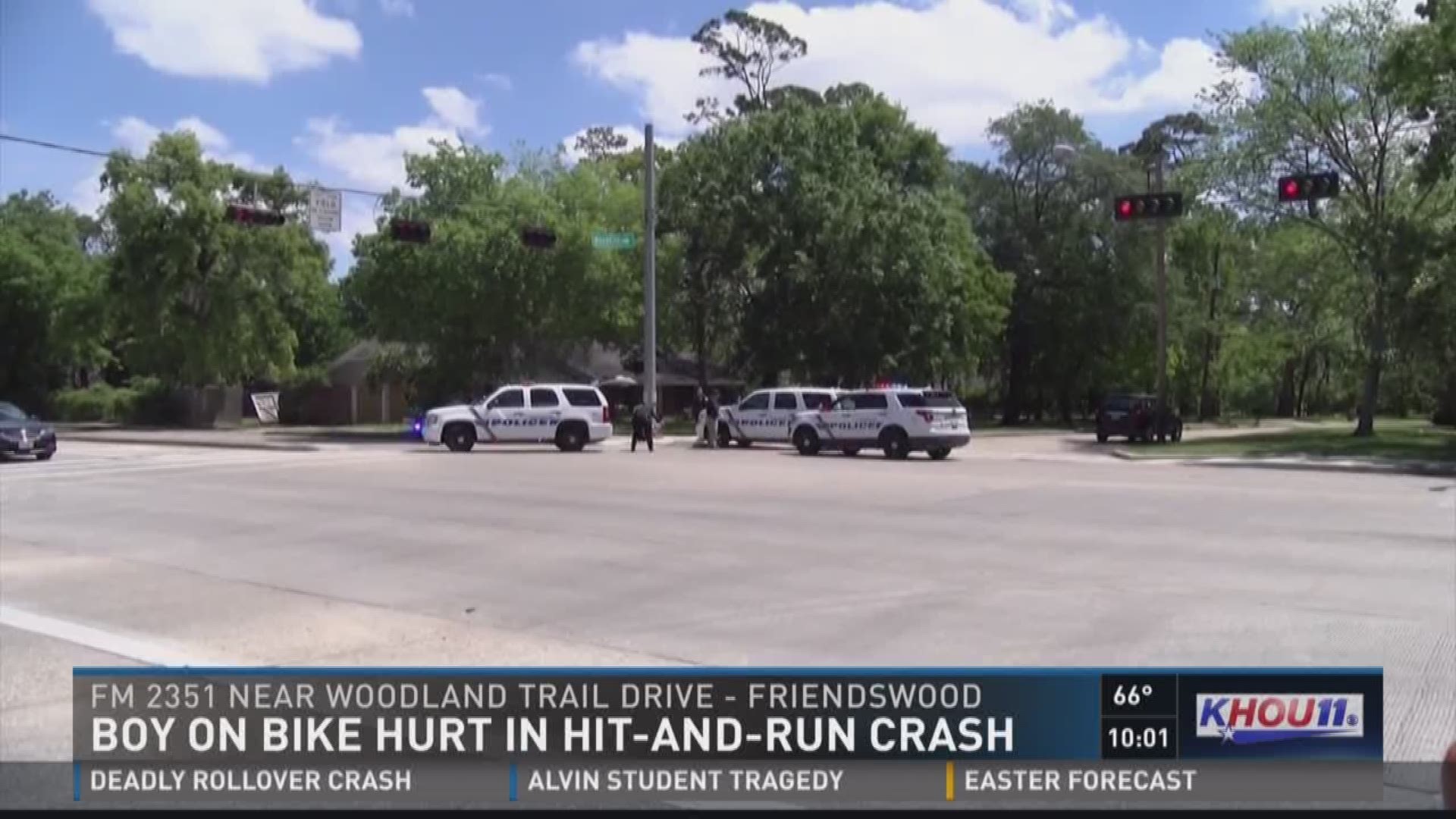 A man turned himself into police on Saturday after he hit a boy riding on a bicycle and fled the scene in Friendswood.