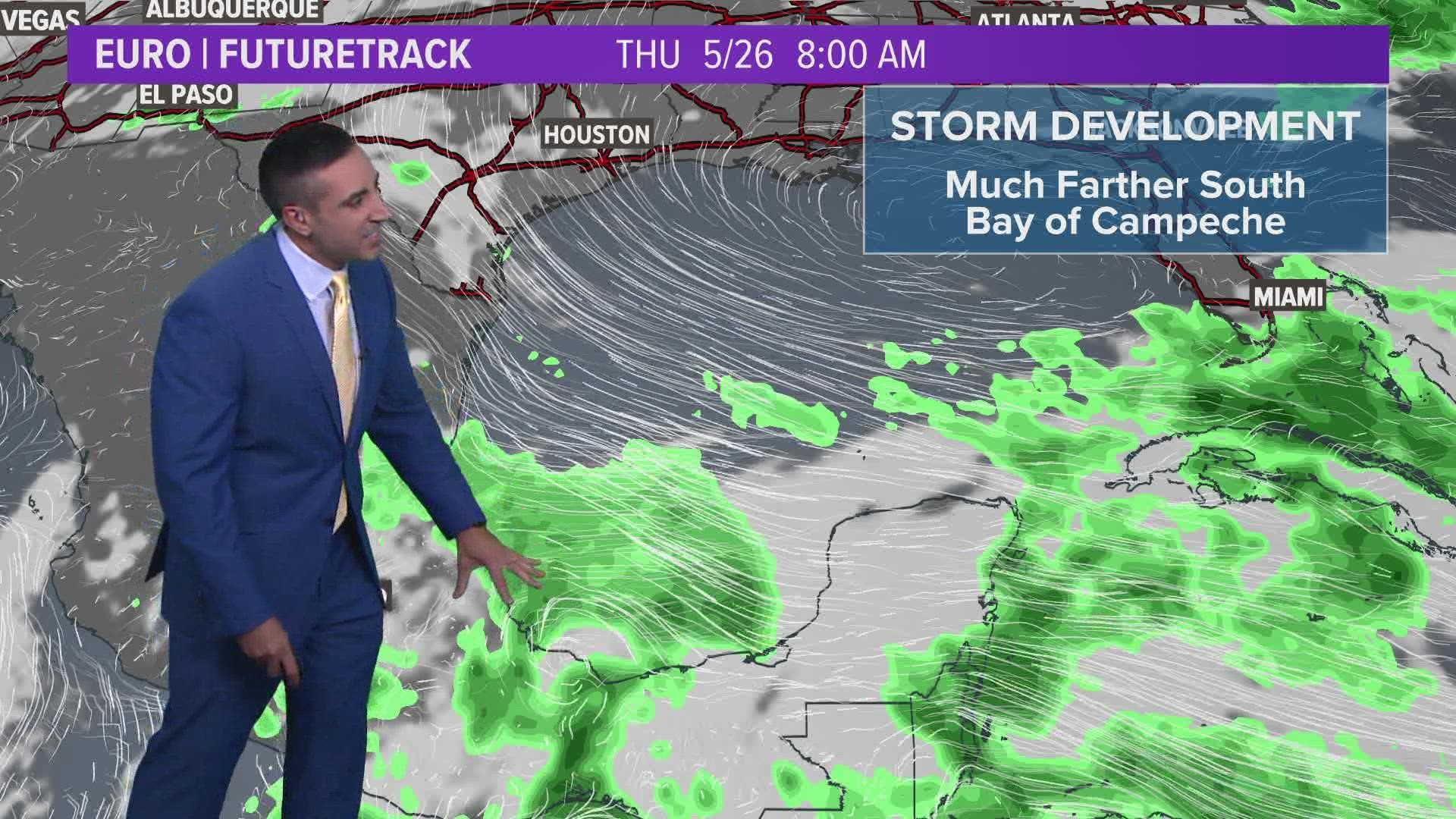 KHOU 11 Meteorologist Tim Pandajis takes a look at the weather at 4:20 p.m. on Monday, May 16, 2022.