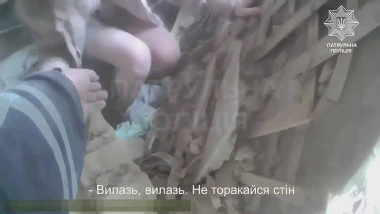 Little girl rescued from rubble while holding teddy bear in Ukraine