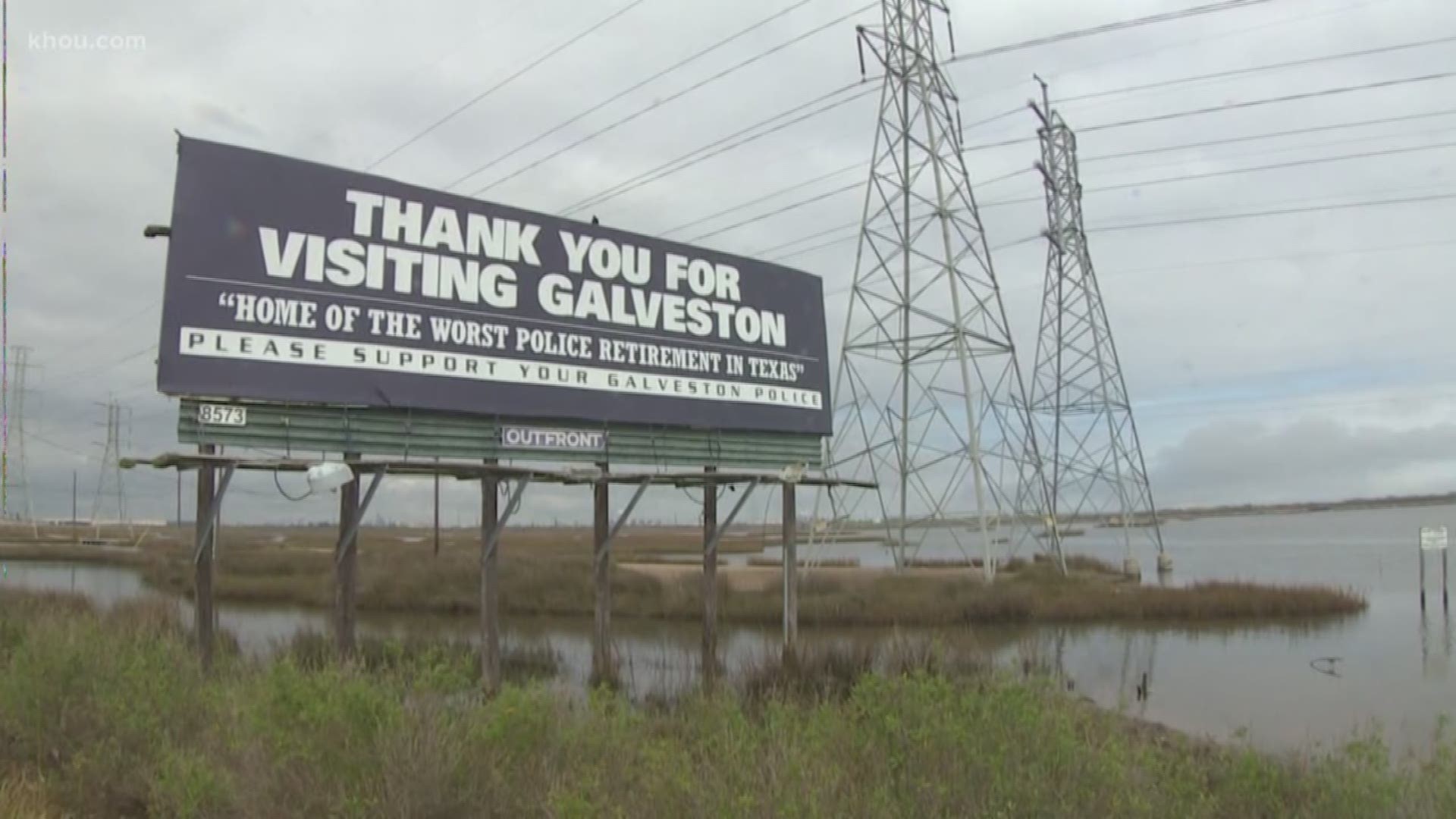 Galveston police recently put up a billboard that said the city is home of the worse police retirement plan in Texas. City manager's met Monday to discuss the issues.
