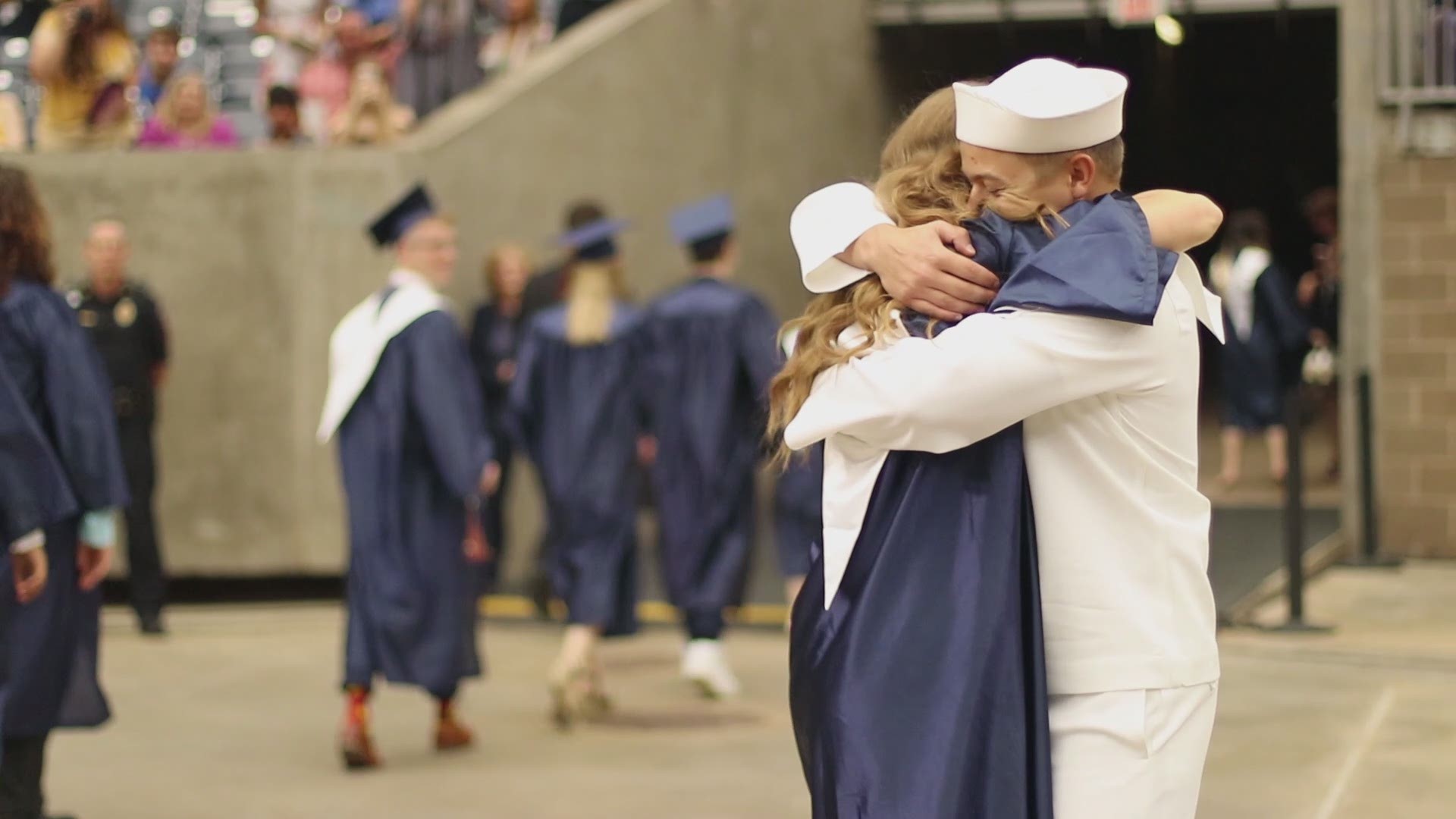 A Klein Collins student got a huge surprise at her graduation. Her brother, who is in the Navy, made it home just in time to see her walk across the stage.