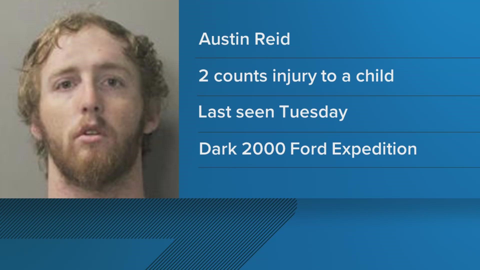 Austin Reid pleaded guilty to injury to a child, but is now missing after police say he slipped out of his ankle monitor.