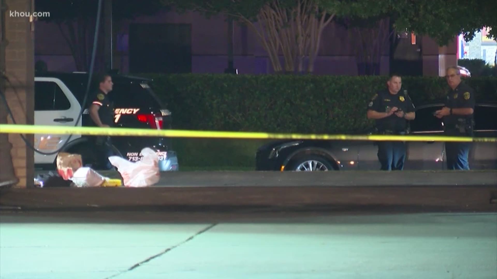 A pregnant woman was shot at a car wash in southwest Houston Monday evening, police said.
