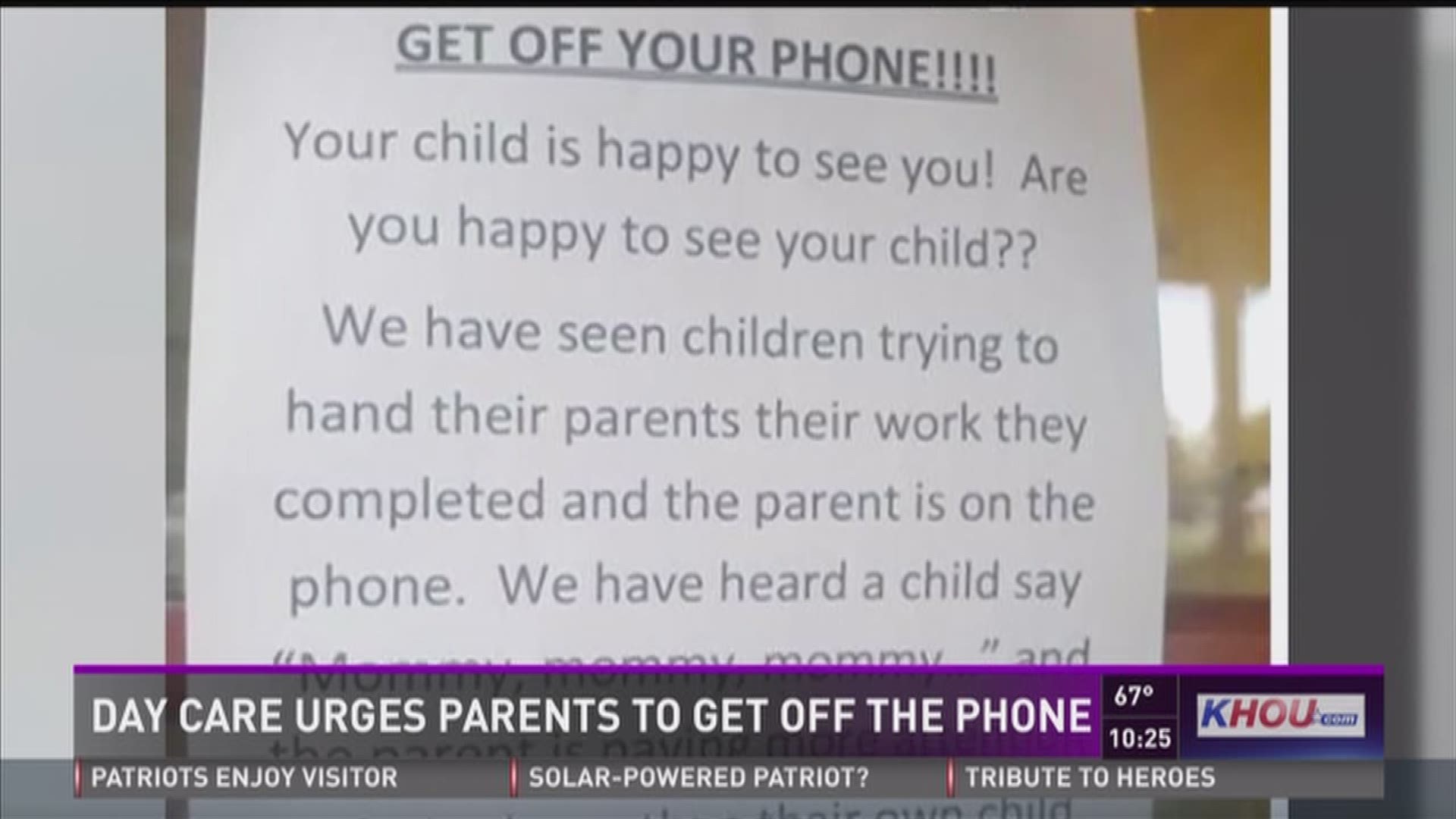 Workers at a daycare were apparently fed up with parents on their phones when they picked up their kids. And a sign they made is going viral.