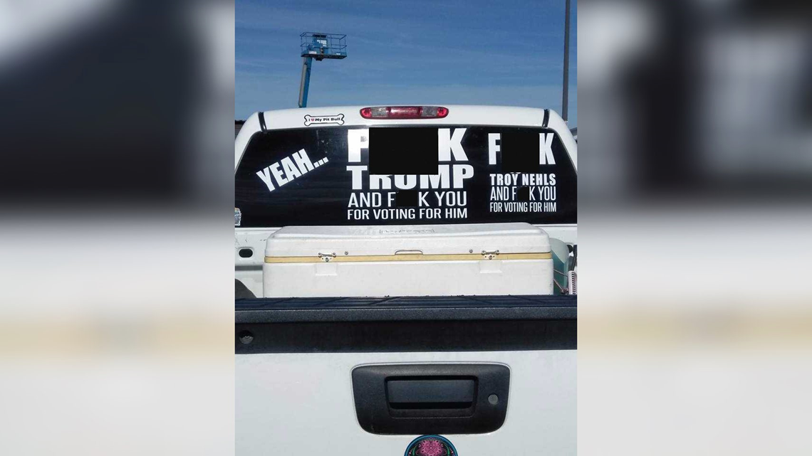 Woman with 'F__k Trump' sticker adds new one: 'F__k Troy Nehls ...