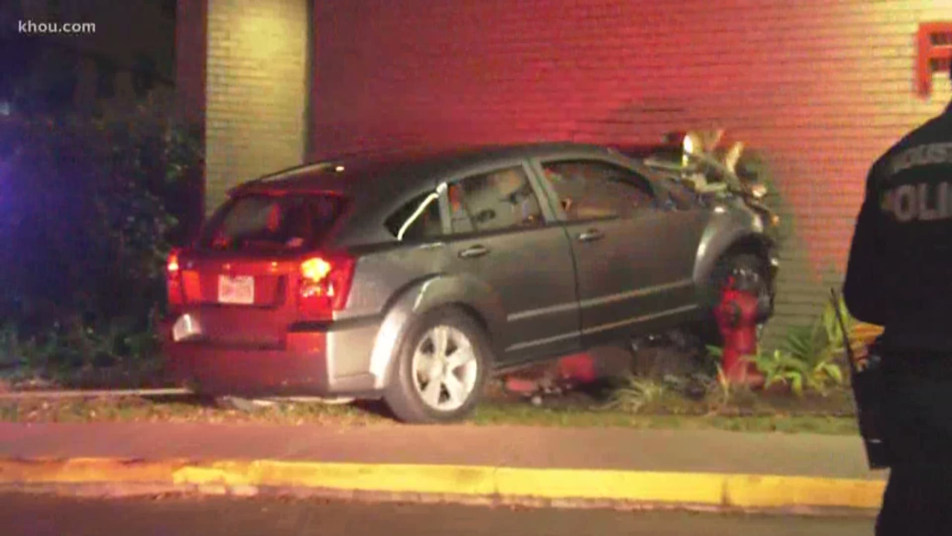 A DWI suspect crashed into a fire station leaving one firefighter in the hospital.