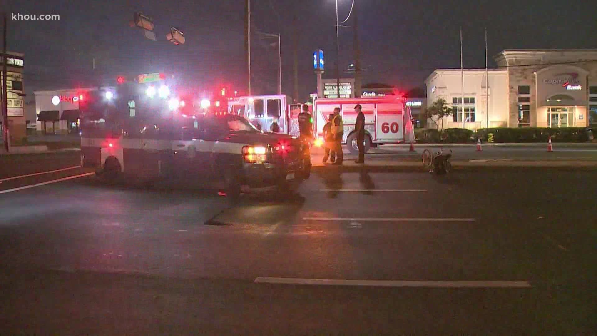 Houston police investigating the death of a woman in a wheelchair who was struck by car while crossing Westheimer Road near Dunvale.