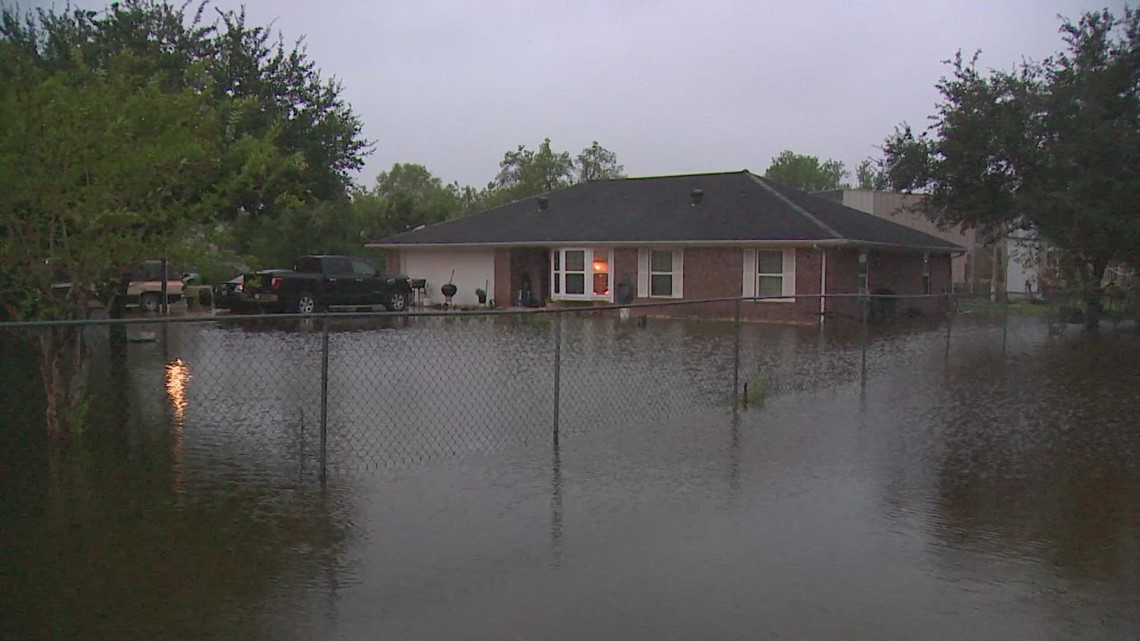 A look at some of the flooded properties in Alvin, TX after Hurricane