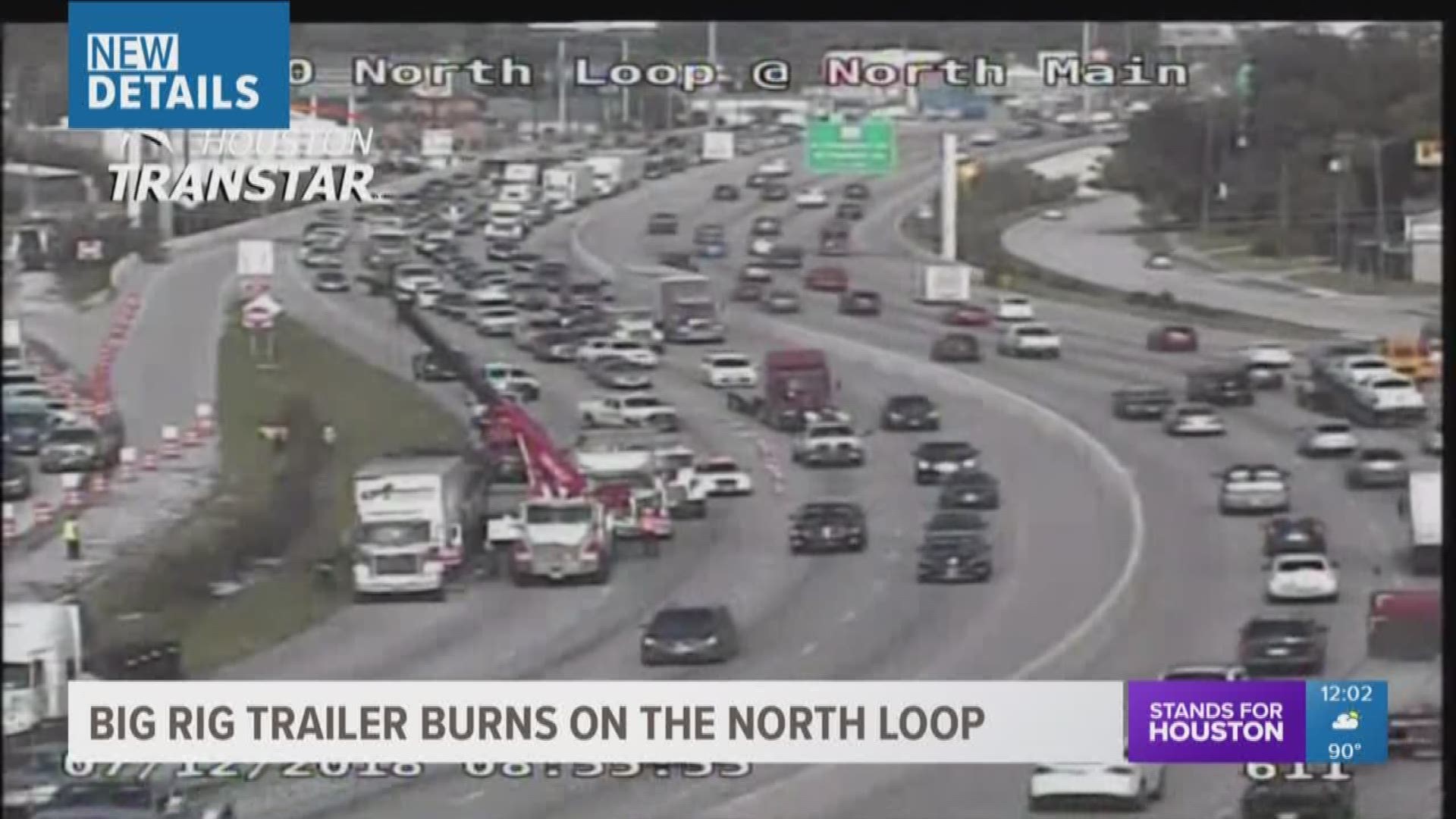 An 18 wheeler caught fire on the North Loop and caused a major traffic jam for hours early Thursday morning. 