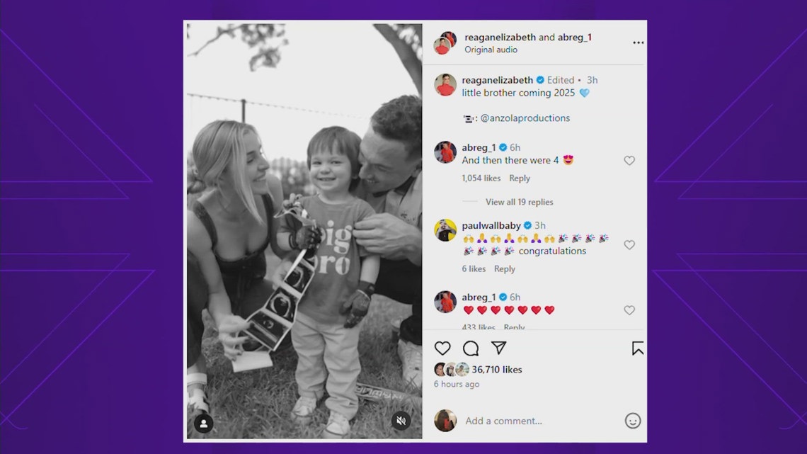 Alex, Reagan and Knox Bregman announce big baby news! | khou.com