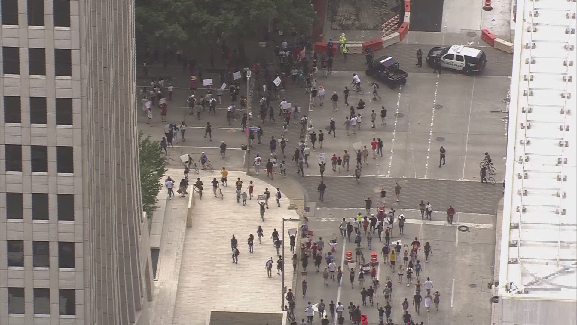 These are images from Air 11 of the march to protest the death of George Floyd by a Minneapolis officer.